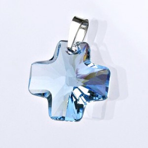 Kříž 20 mm Aquamarine