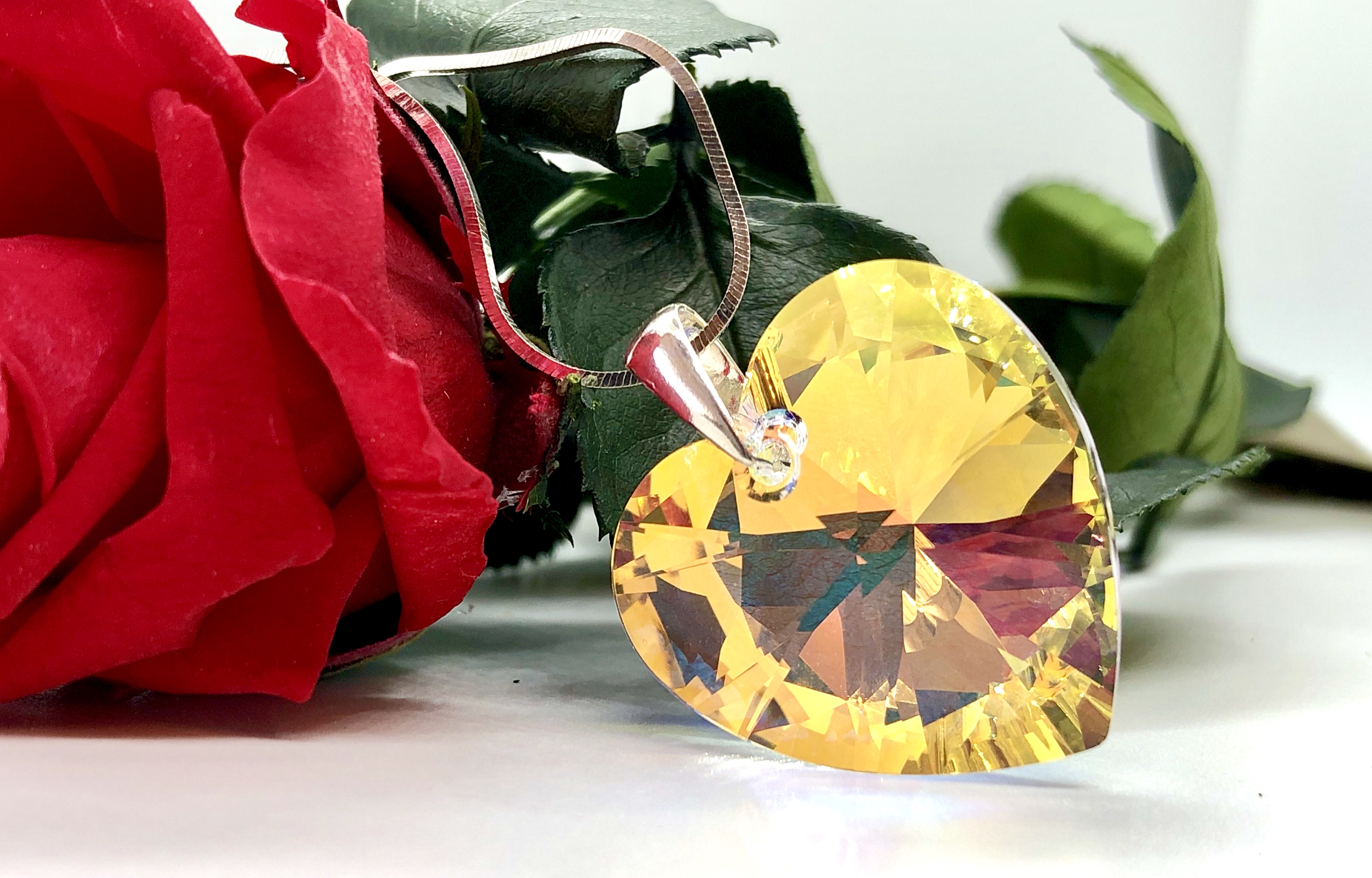 Srdce 28 mm Crystal AB