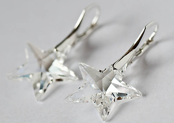 Náušnice Hvězda 20 mm Crystal
