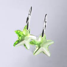 Náušnice Mořská Hvězda 16 mm Peridot