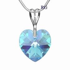 Srdce 18 mm Aquamarine