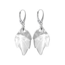Náušnice List 26 mm Crystal