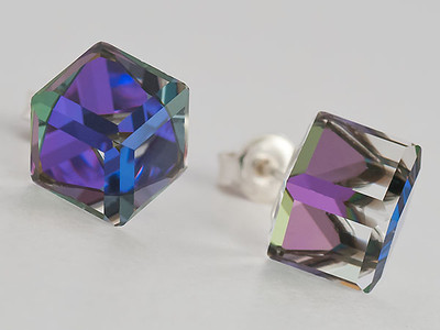 Náušnice pecka 8 mm Crystal Helio