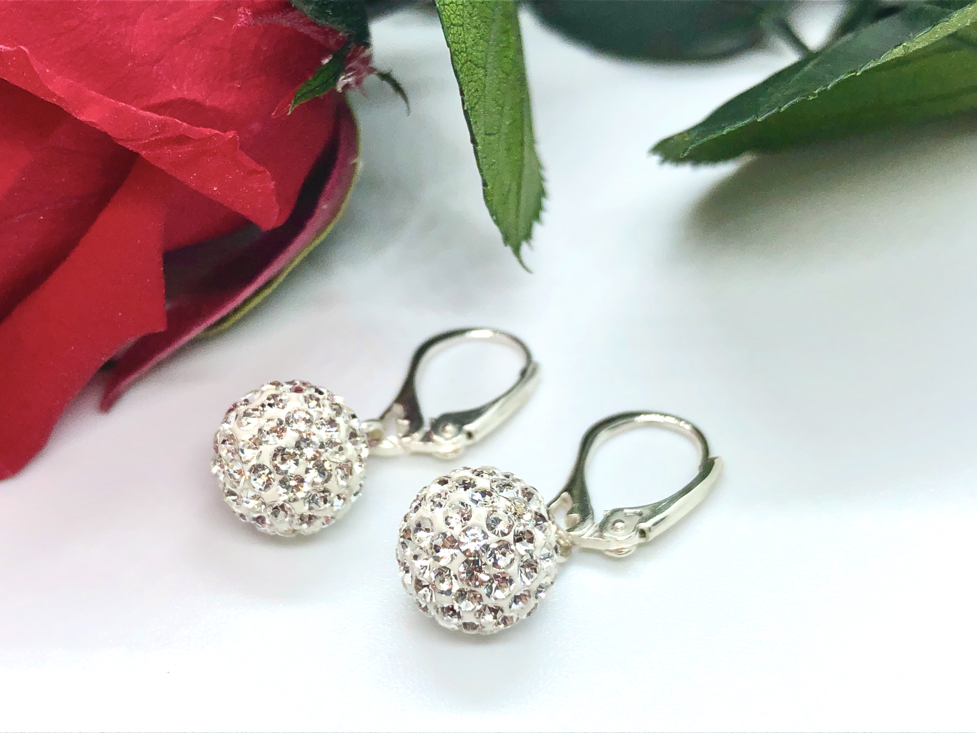 Atraktivní náušnice Kulička 10 mm Crystal