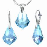 Náušnice Baroko 16 mm Aquamarine