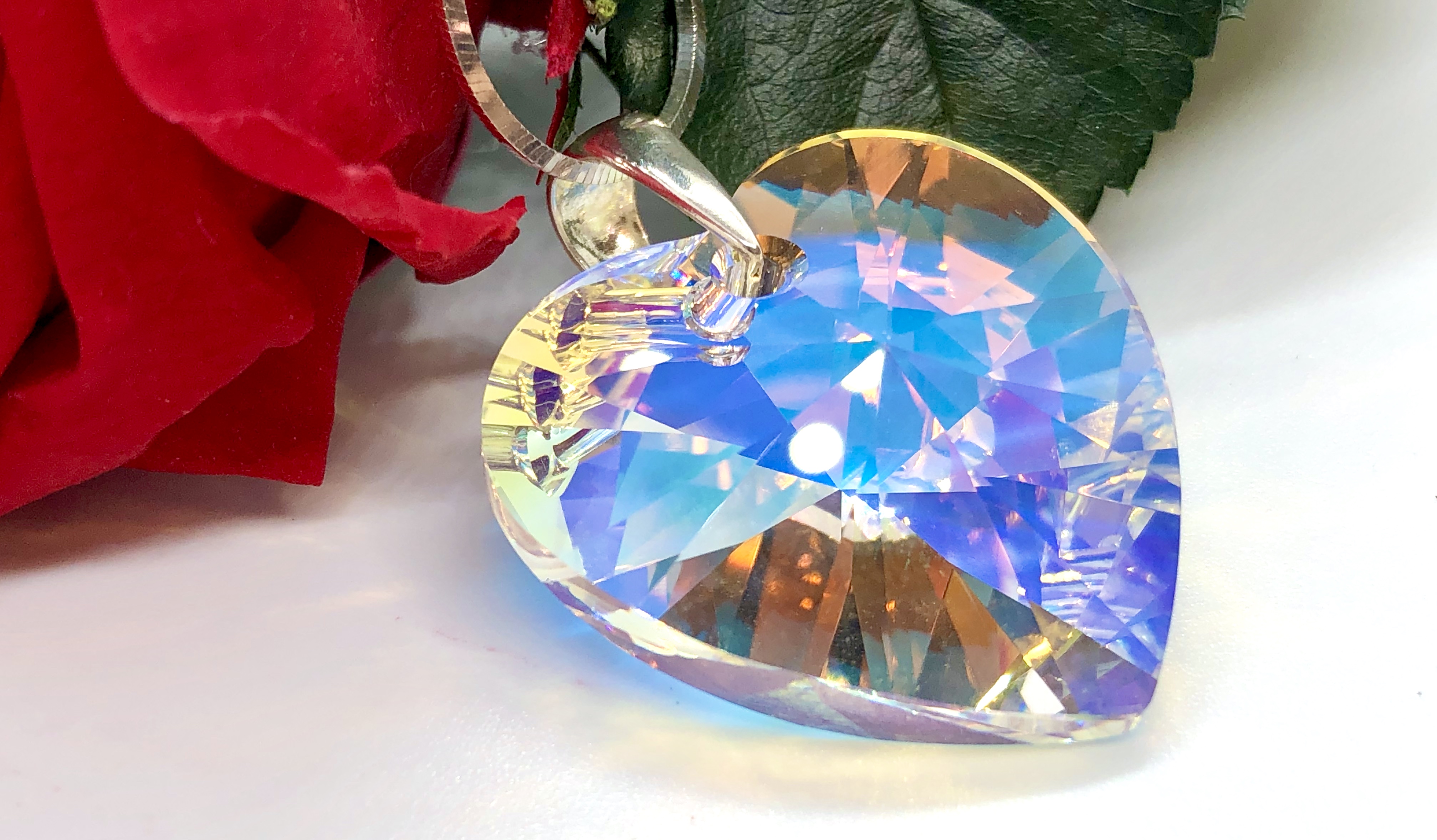 Srdce 28 mm Crystal AB
