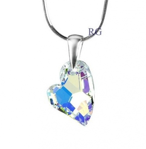 Srdce 17 mm Crystal AB