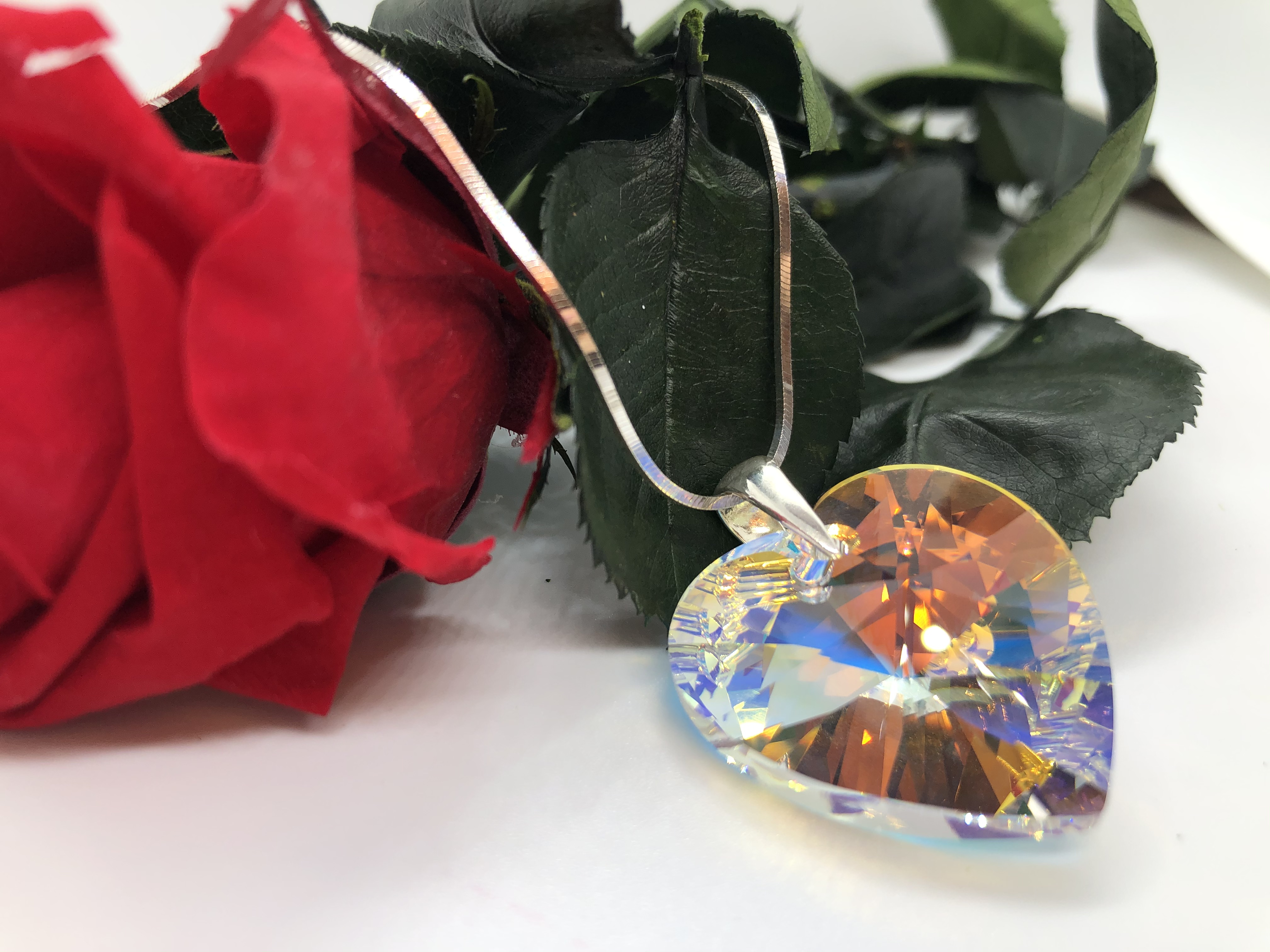 Srdce 28 mm Crystal AB