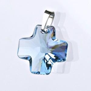 Kříž 20 mm Aquamarine