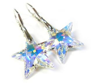 Náušnice Hvězda 20 mm Crystal AB
