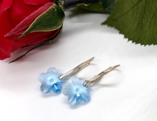 Náušnice kytka 12 mm Aquamarine