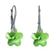 Náušnice kytka 12 mm Peridot