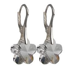 Náušnice kytka 12 mm Crystal