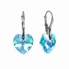 Náušnice Srdce 10 mm Aquamarine