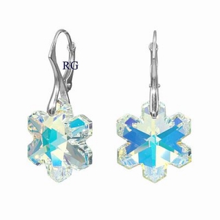 Náušnice Sněhová vločka 20 mm Crystal AB